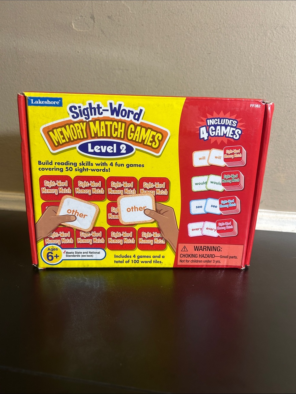 Sight-Word Memory Match Game (Level 2).